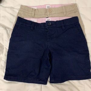 Gap kids khaki & navy blue shorts. Both size 6.